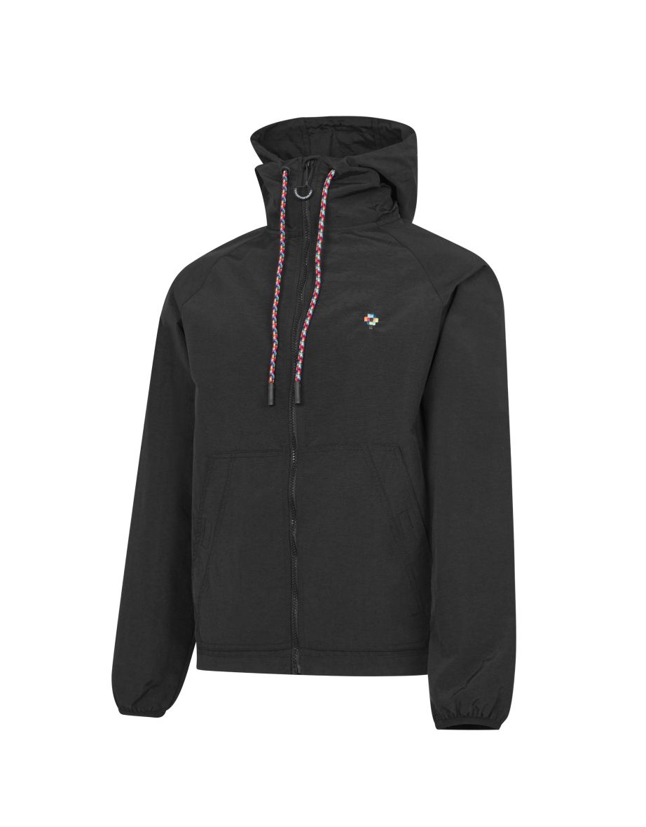 Men's Marcelo Burlon Colourful Cross Nylon Windbreaker Jacket in Black - 4