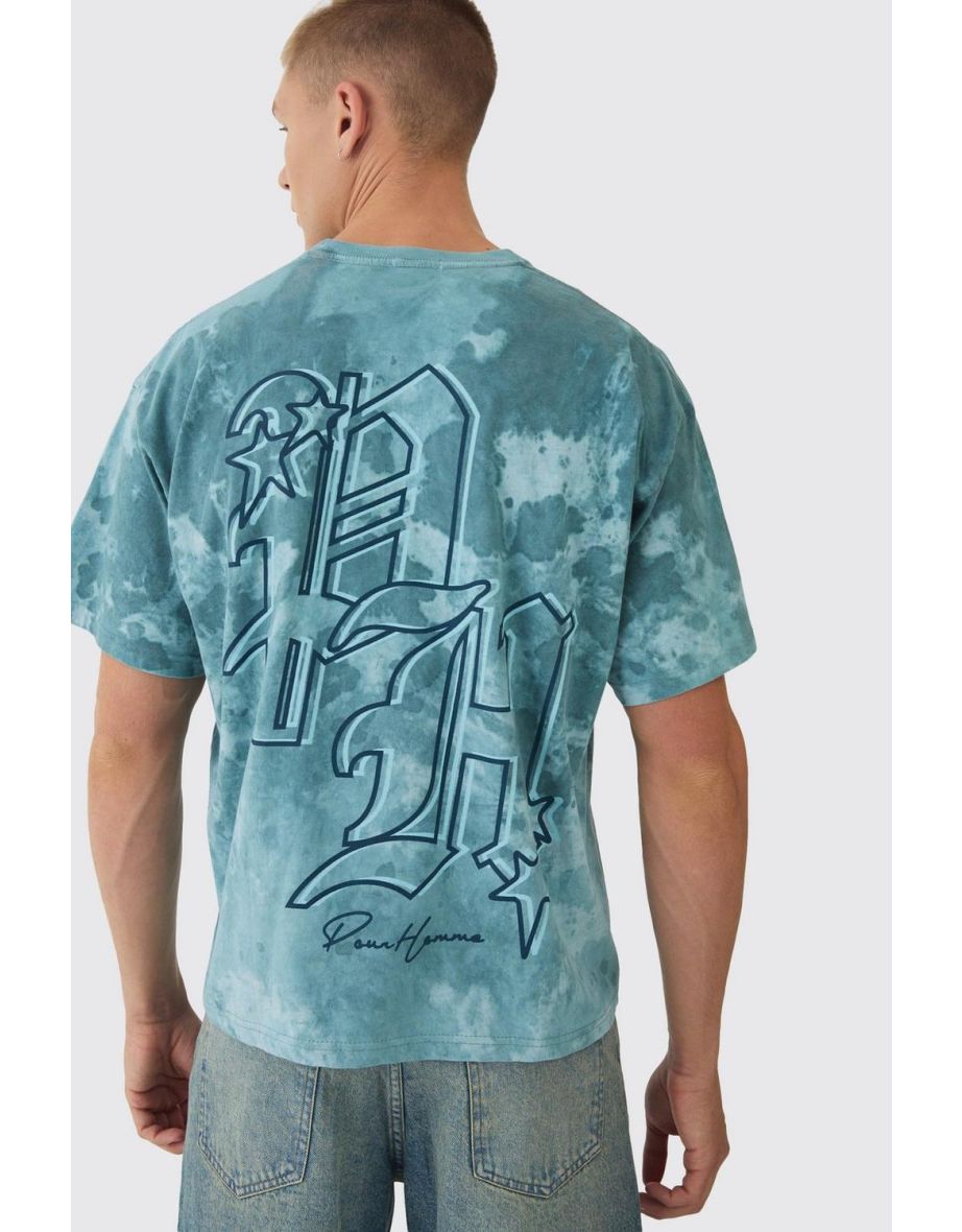 Oversized Boxy Heavyweight BH Print T-Shirt - teal - 2