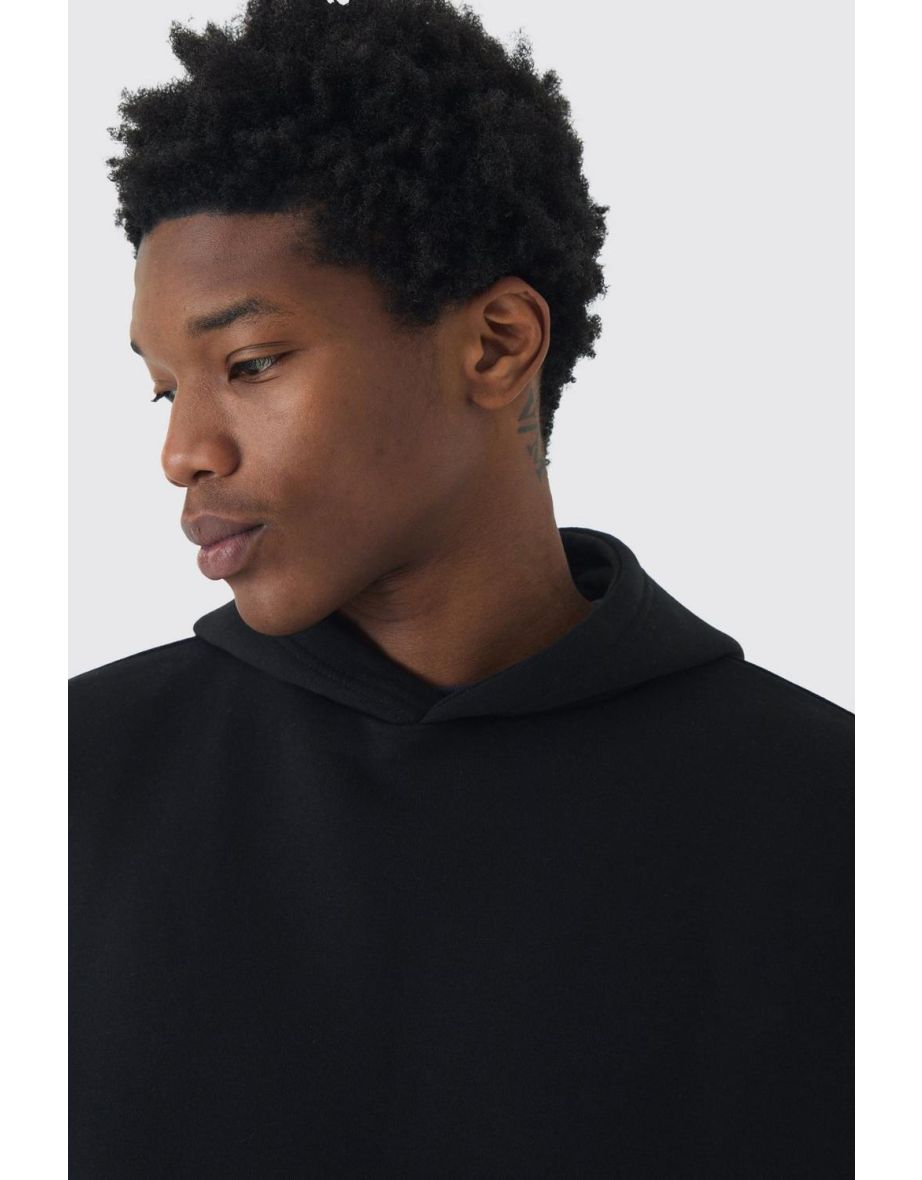 Basic Oversized Over The Head Hoodie - black - 2