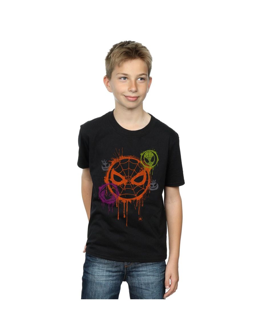 Marvel Boys Halloween Spiderman Icon T-Shirt - Black