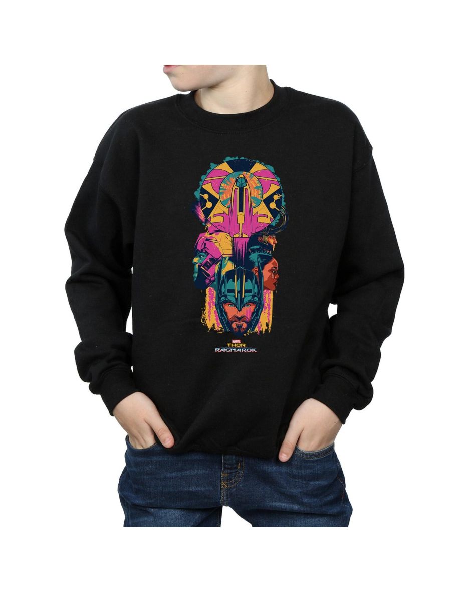 Marvel Boys Thor Ragnarok Character Totem Sweatshirt - Black - 3