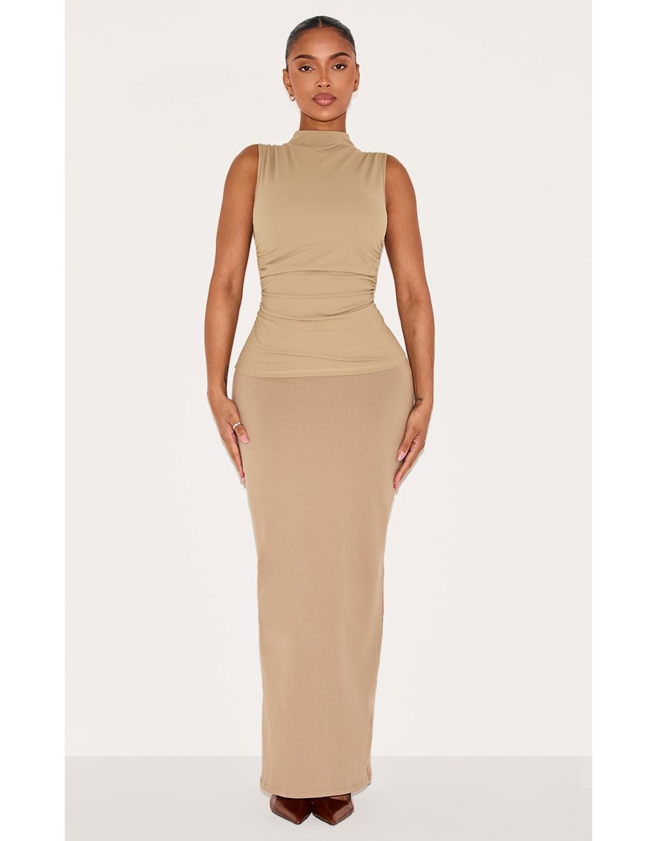 Shape Khaki Built In Shapewear Sculpt Maxi Skirt