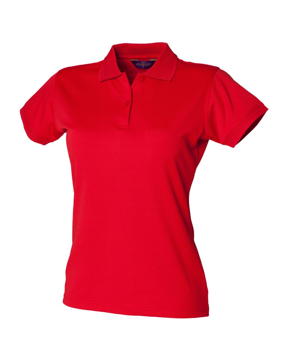 Henbury Womens/Ladies Coolplus® Fitted Polo Shirt - Classic Red