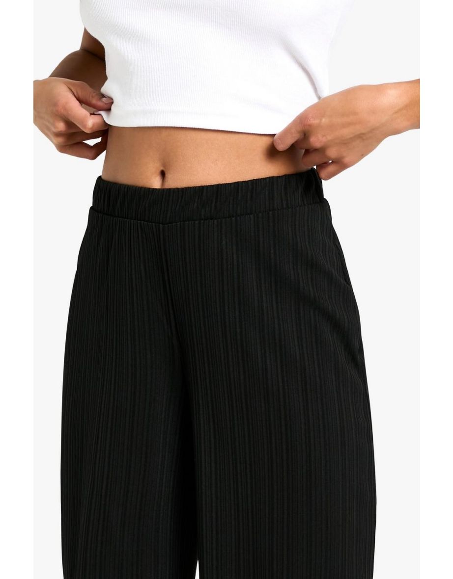 Petite Wide Leg Rib Trouser - 3