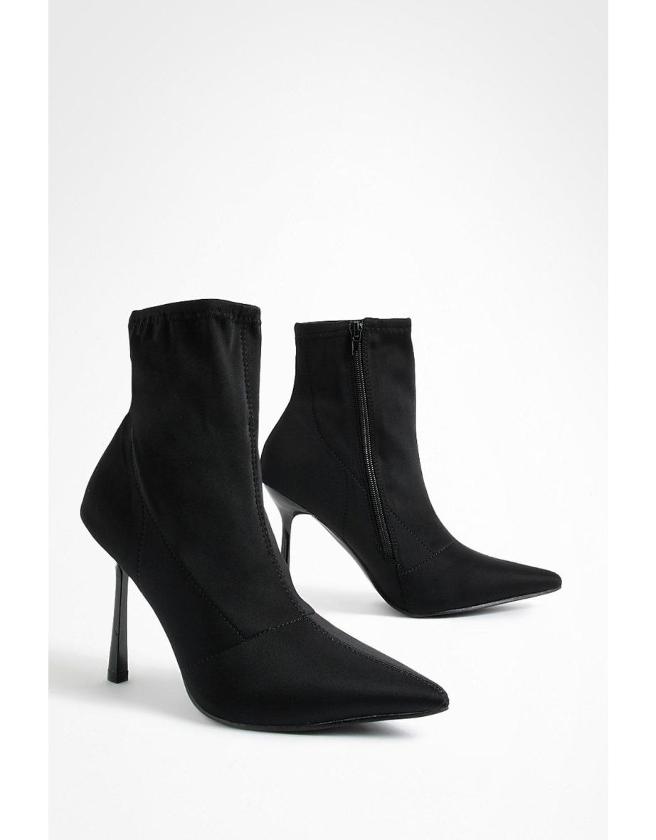 Shop Neoprene Black Stiletto Sock Boots black Online in Oman VogaCloset