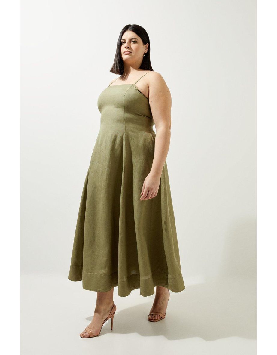 Lydia Millen Plus Size Linen Woven Strappy Maxi Dress - 2