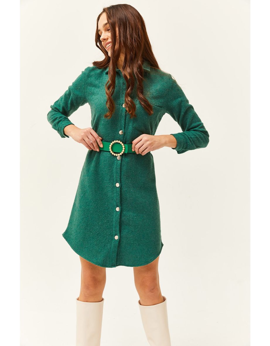 Women's Emerald Green Cachet Shirt Dress