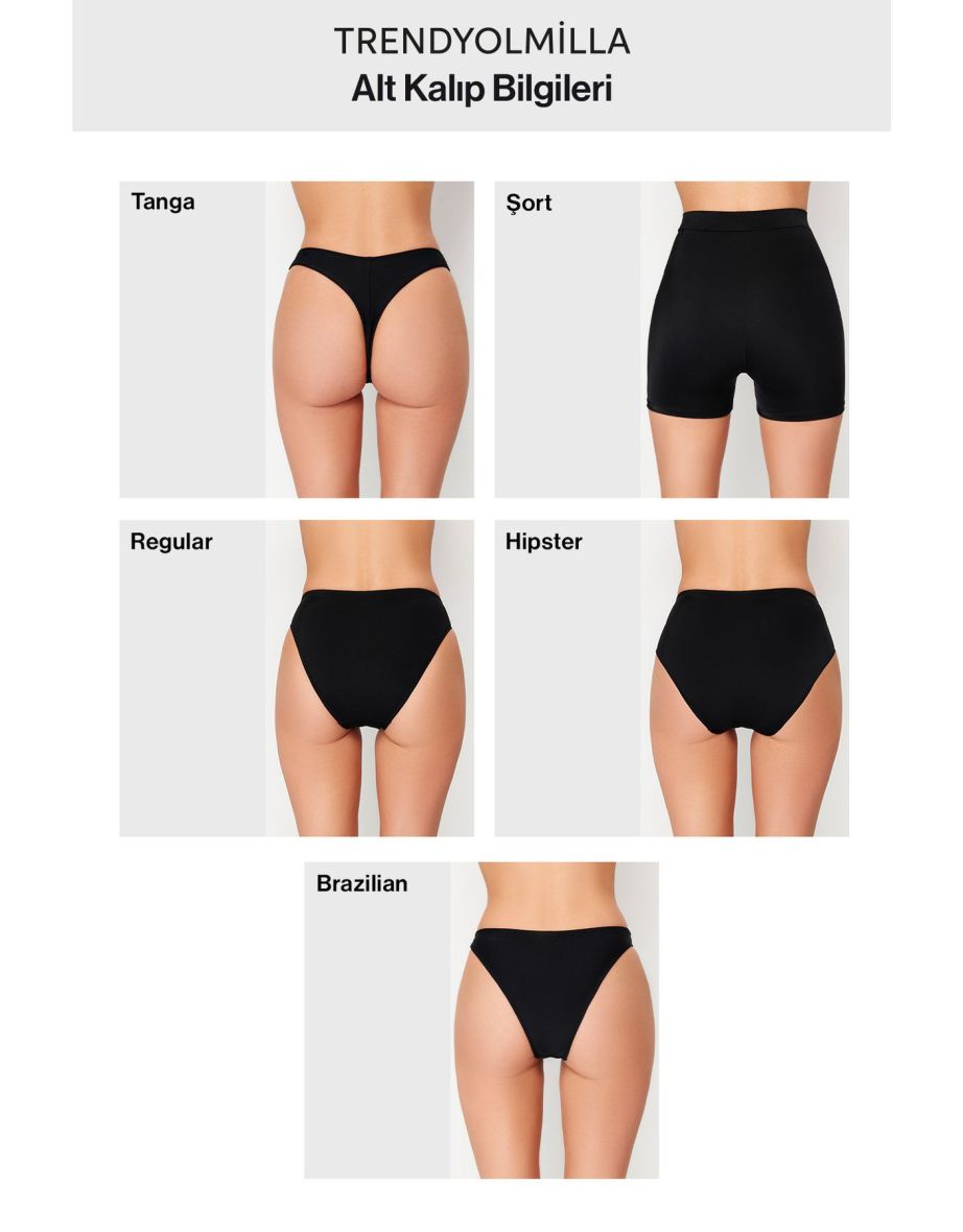 Bikini Bottom - Black - Plain - 8