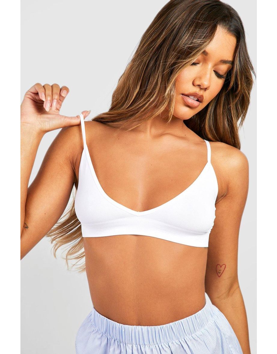 Seamfree Triangle Bralet - white