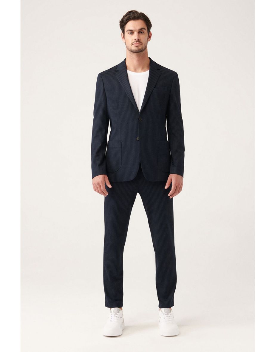 Avva Black Stripped Blazer - 4