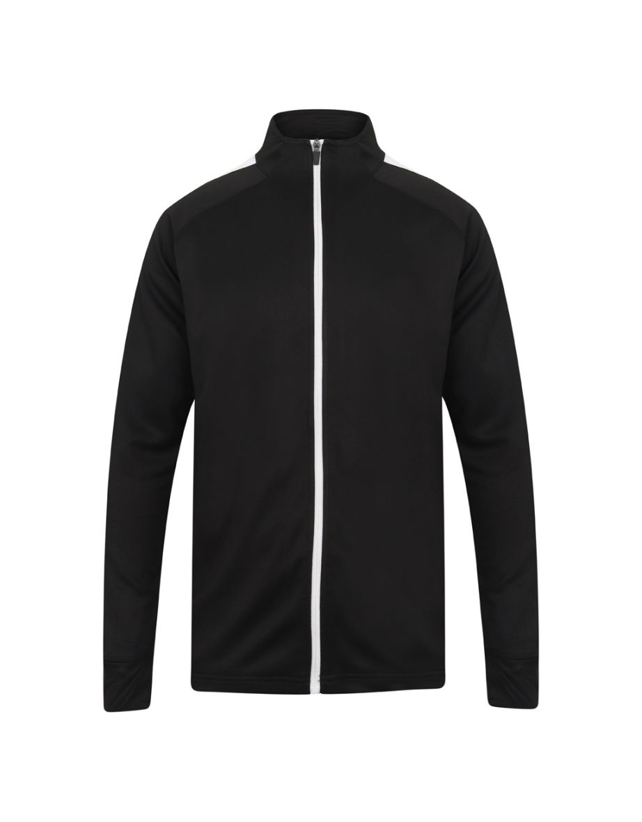 Finden And Hales Mens Knitted Tracksuit Top - Black/White