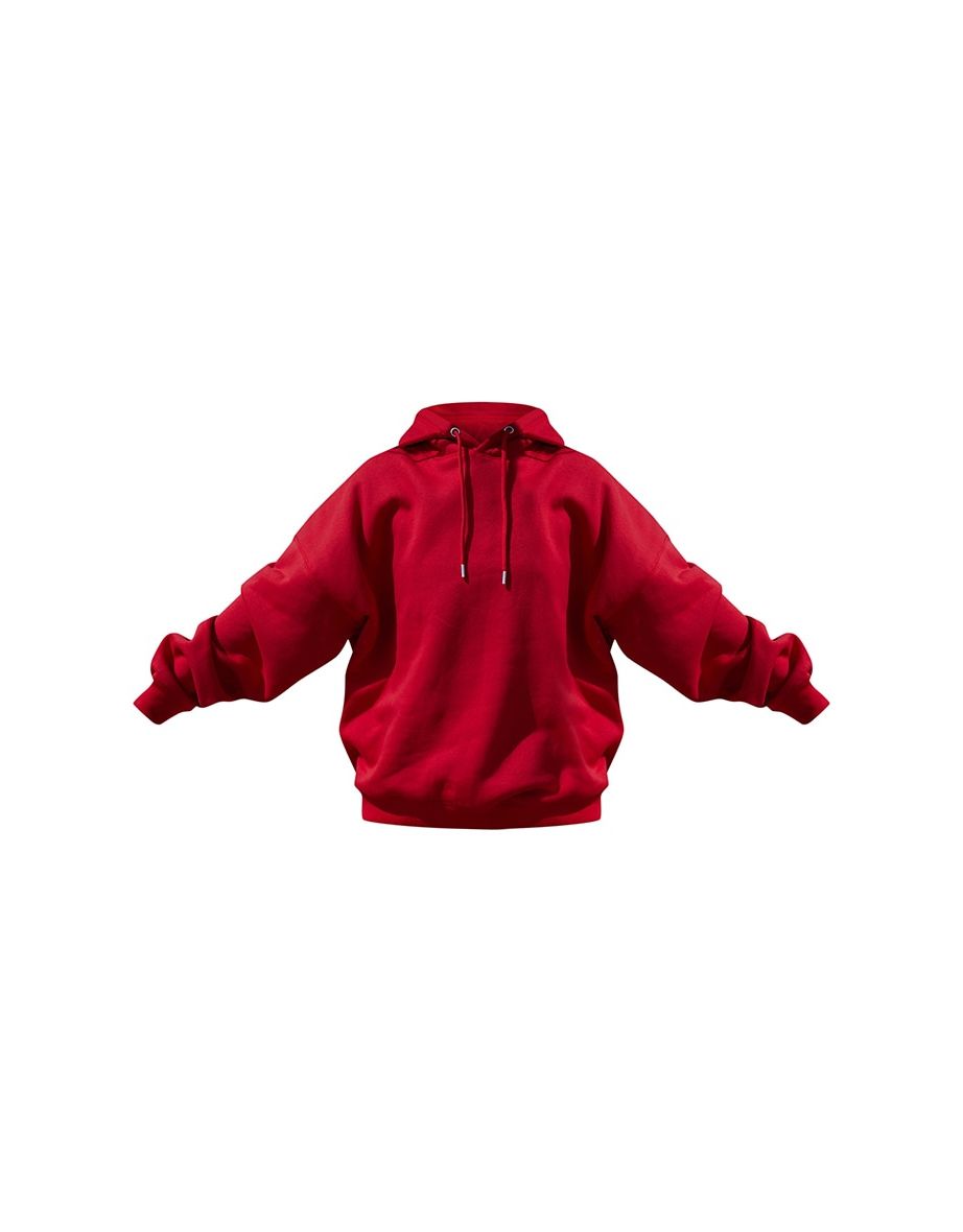 Ruby Red Chill Club Puff Print Oversized Hoodie - 4
