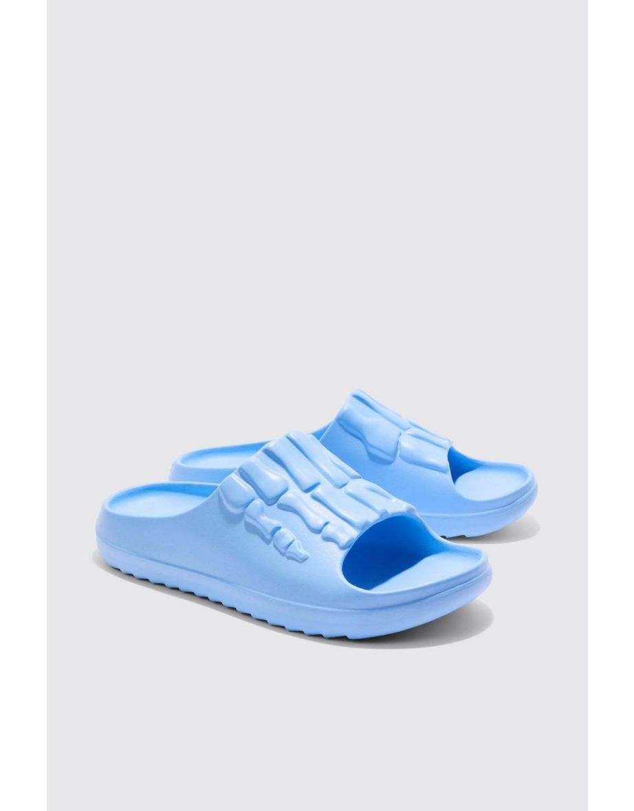 Perforated Skeleton Moulded Slider - light blue