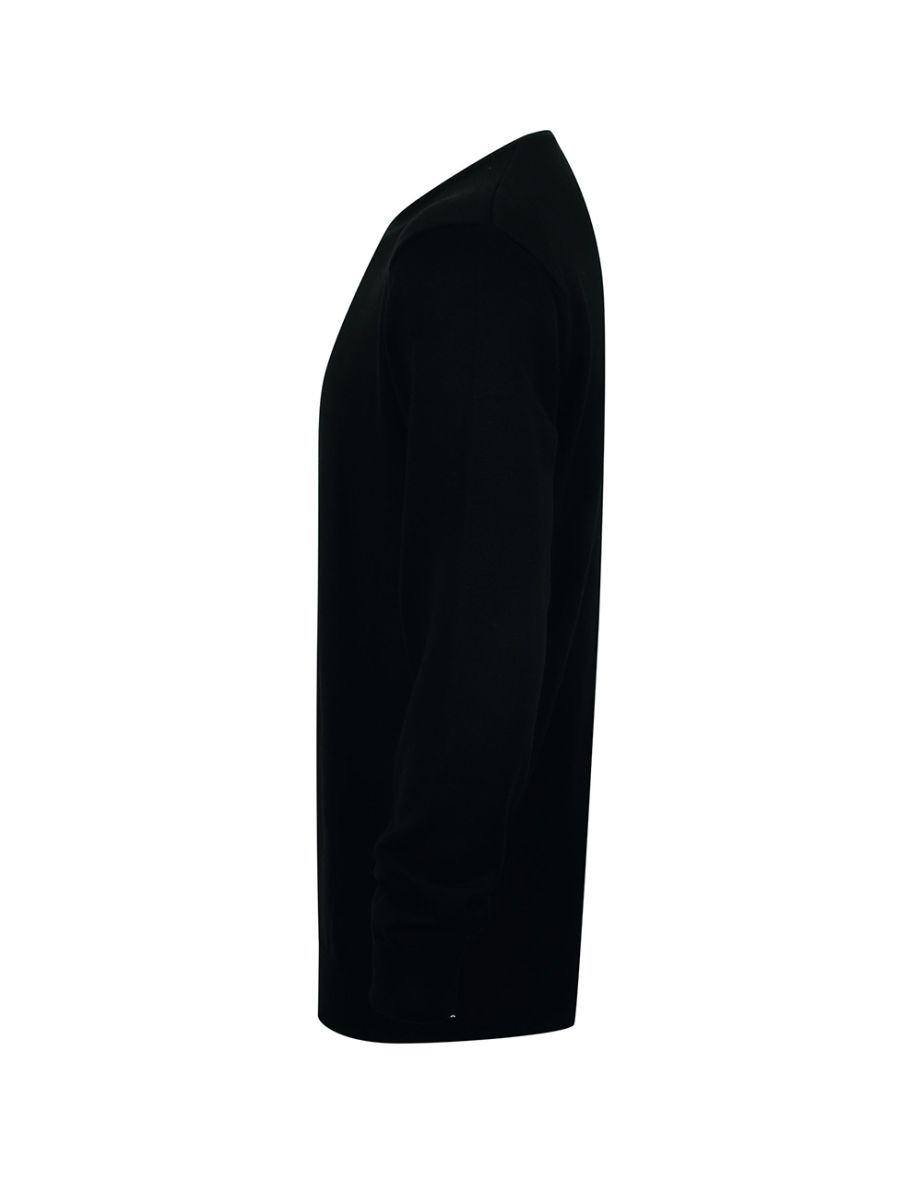 Henbury Mens Crew Neck 12 Gauge Fine Knit Jumper / Sweatshirt - Black - 3