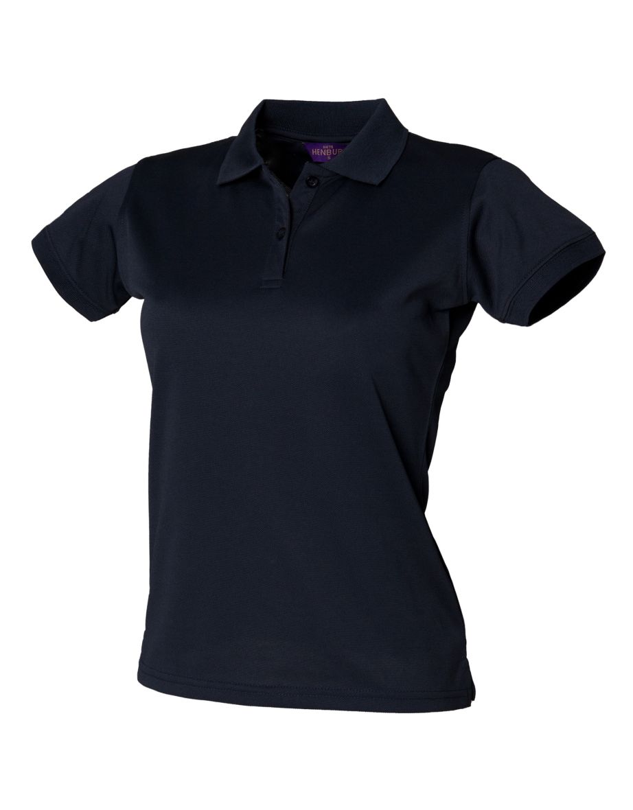 Henbury Womens/Ladies Coolplus® Fitted Polo Shirt - Navy