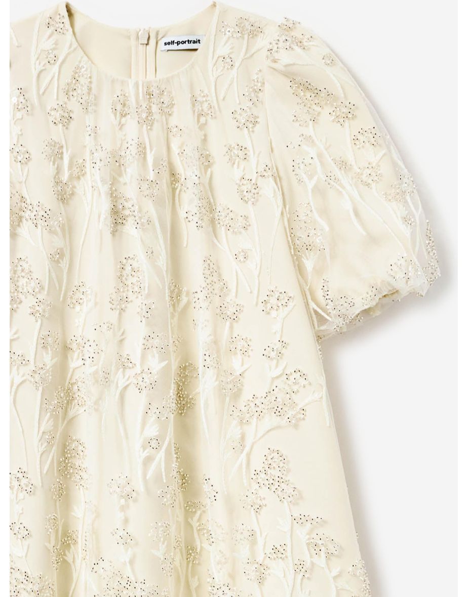 Girls Tulle Flower Dress in Ivory - 3