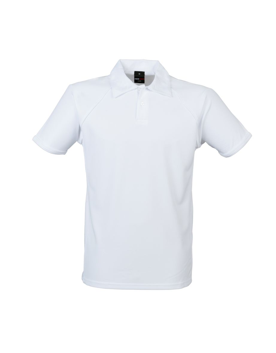 Finden & Hales Mens Piped Performance Sports Polo Shirt - White/White