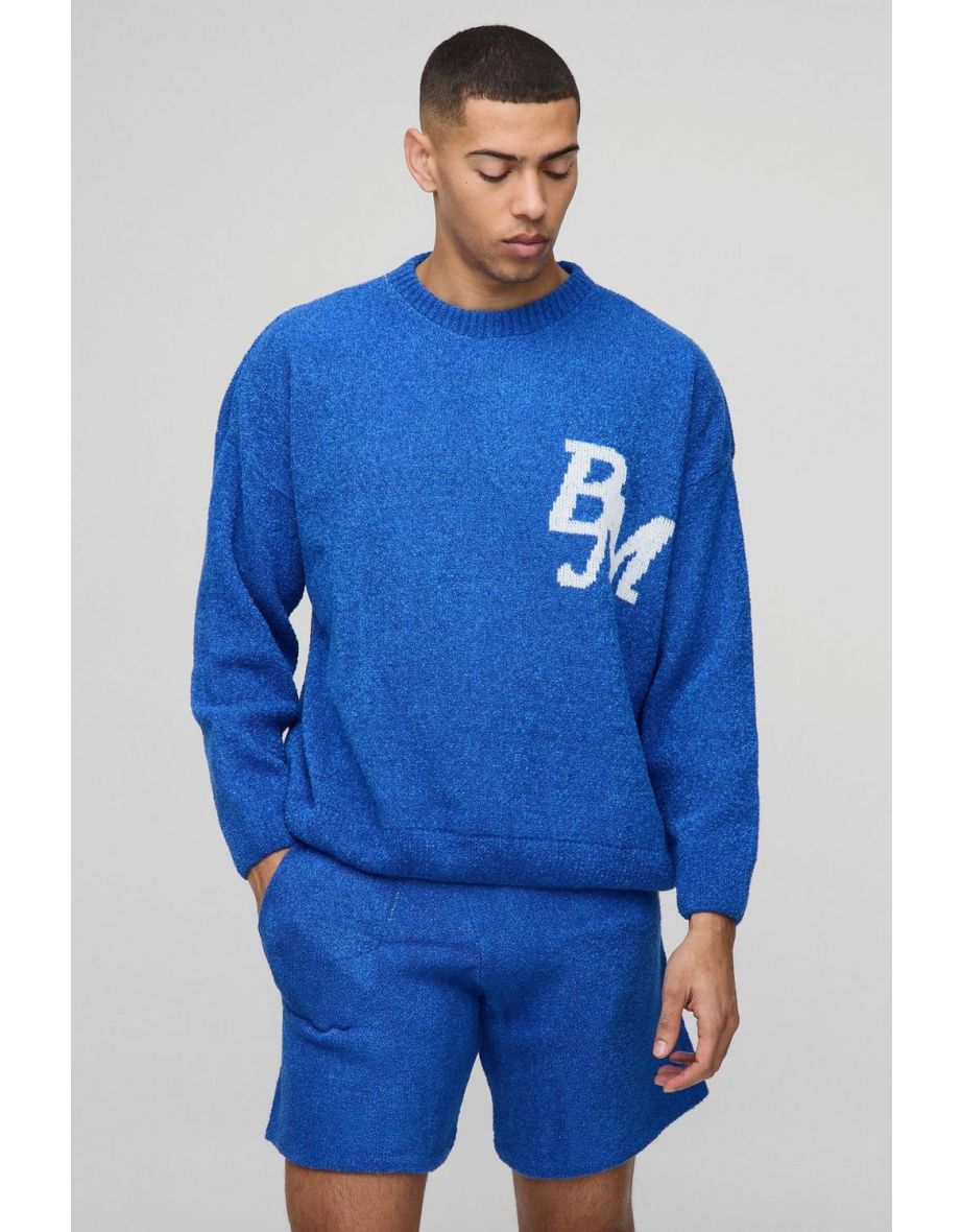 Boxy Fit Boucle BM Knitted Jumper and Shorts Set