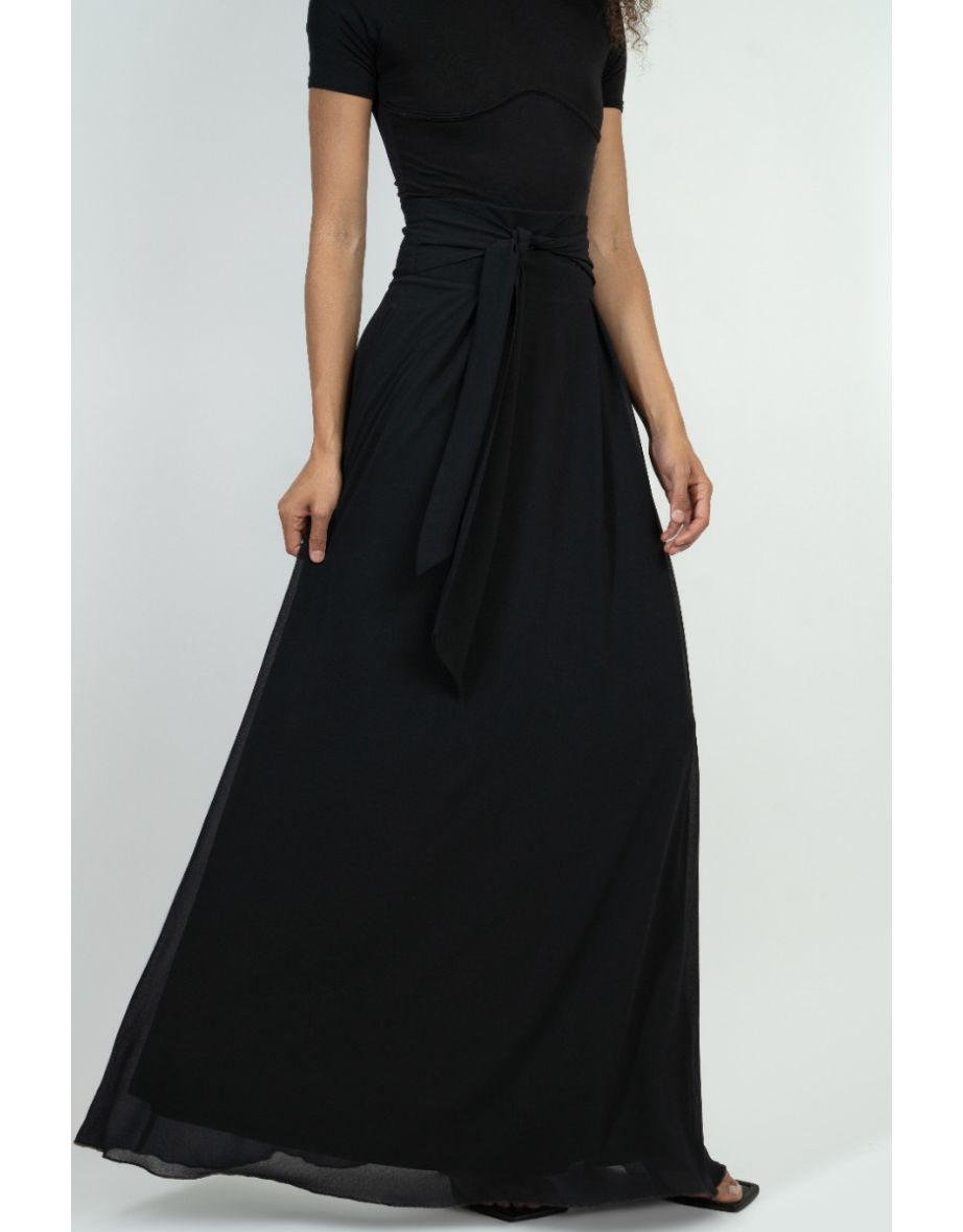 TFNC Mira Black Maxi Skirt - 2