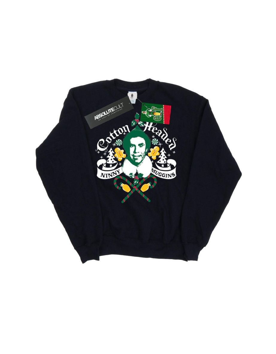 Elf Girls Headed Ninny Muggins Sweatshirt - Navy Blue