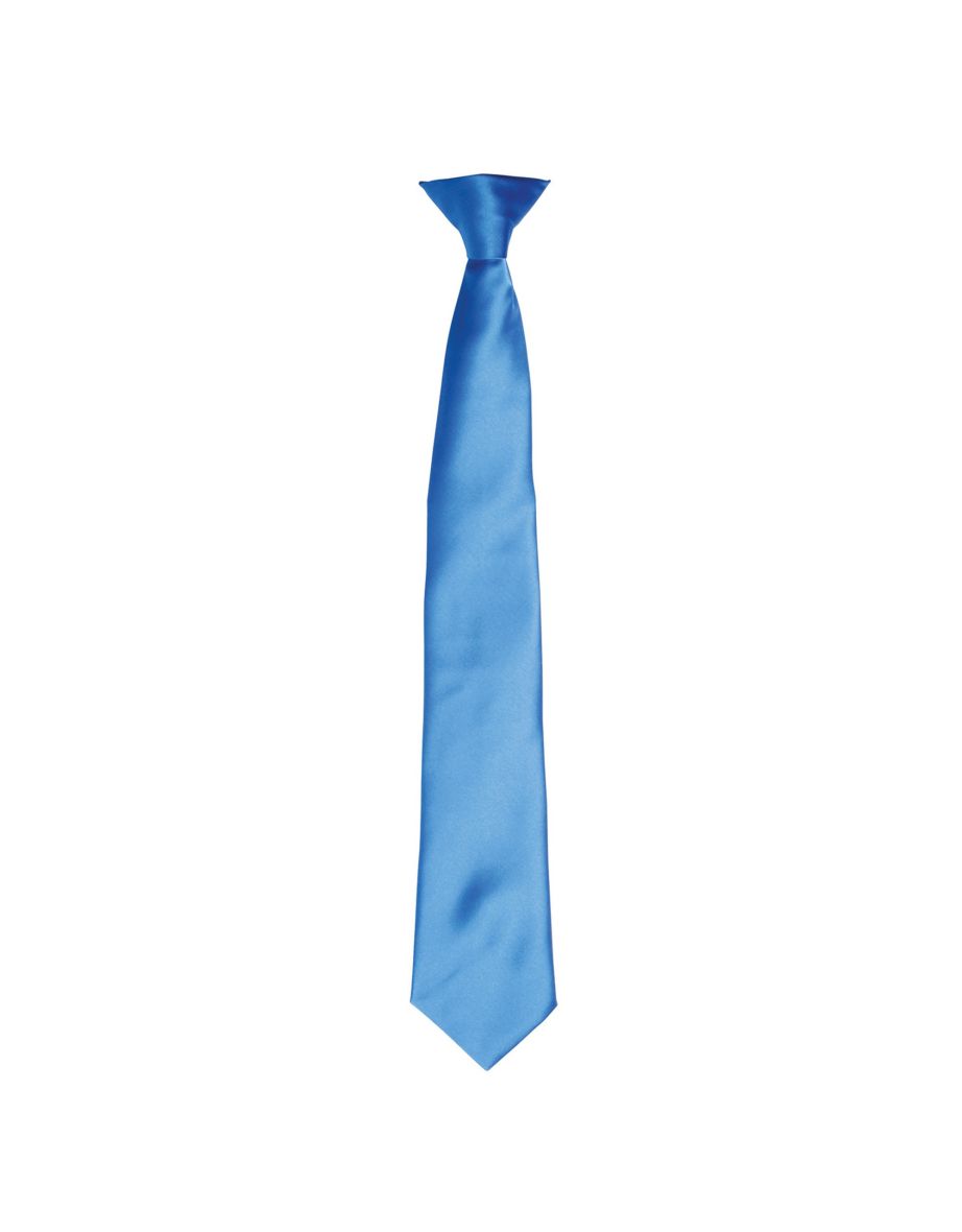 Premier Colours Mens Satin Clip Tie - Sapphire
