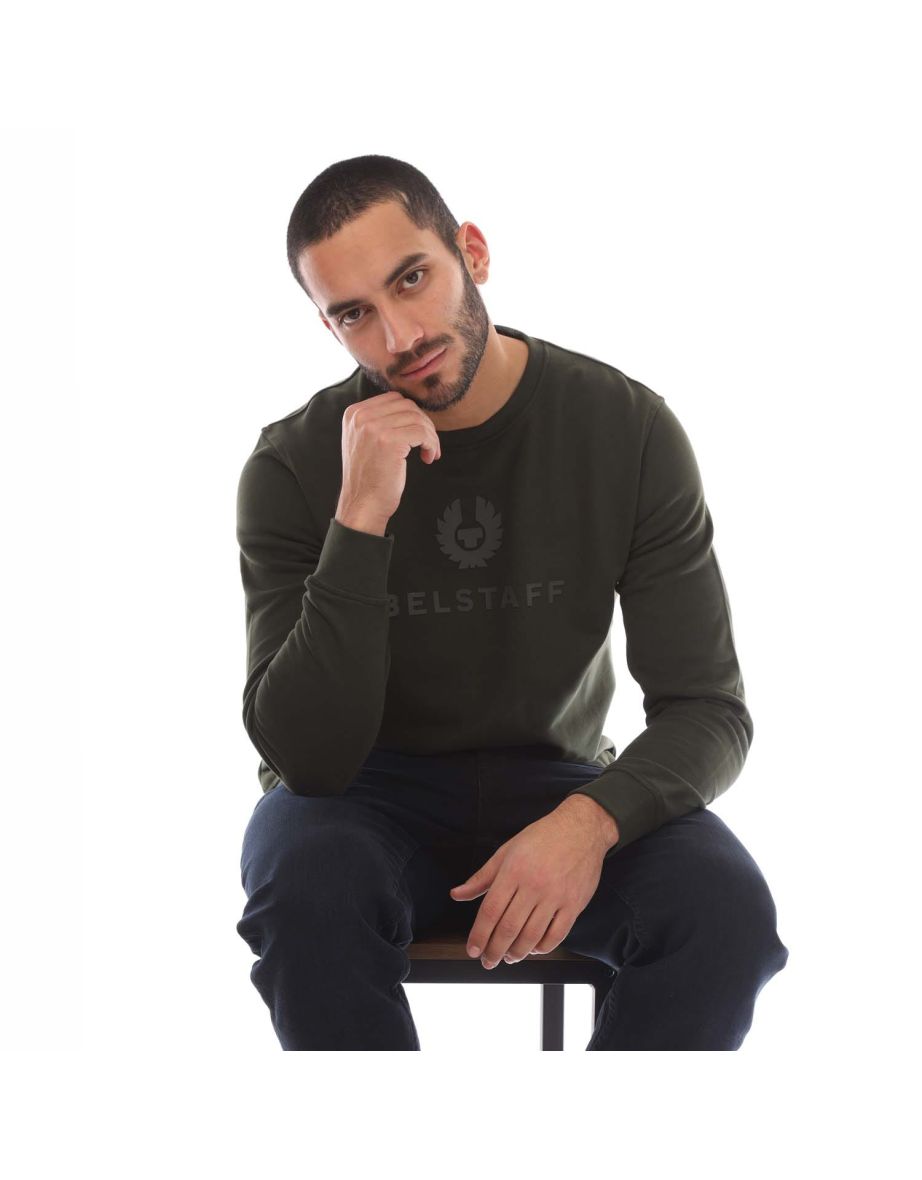 Men's Belstaff Signature Crewneck Sweatshirt in Green - 3