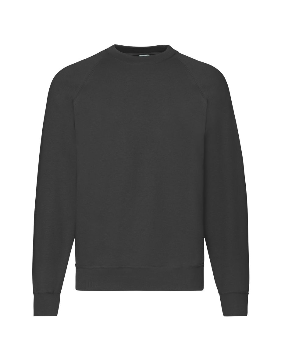 Fruit Of The Loom Mens Classic 80/20 Raglan Sweatshirt - Black