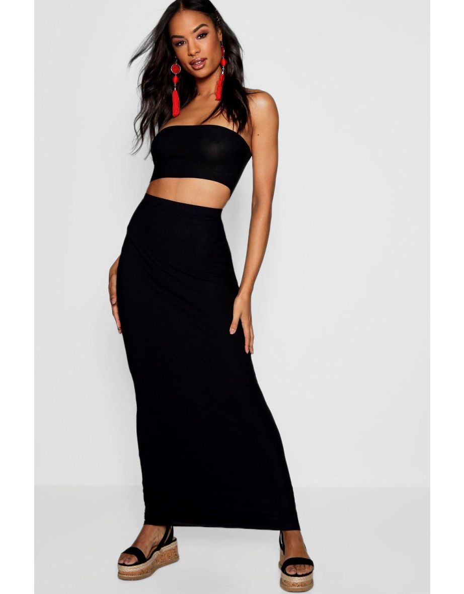 Tall Basic Jersey Maxi Skirt - black
