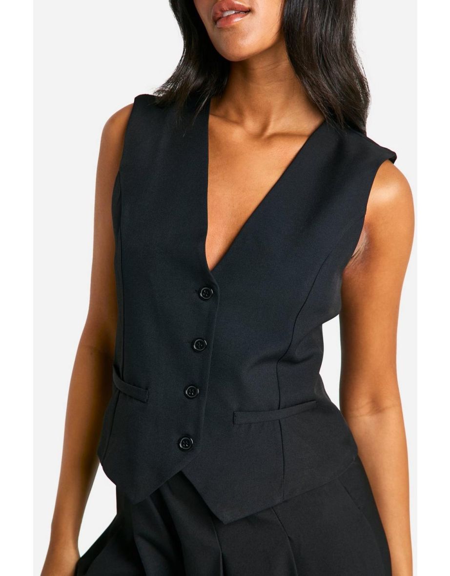 Tall Tailored Waistcoat - black - 3