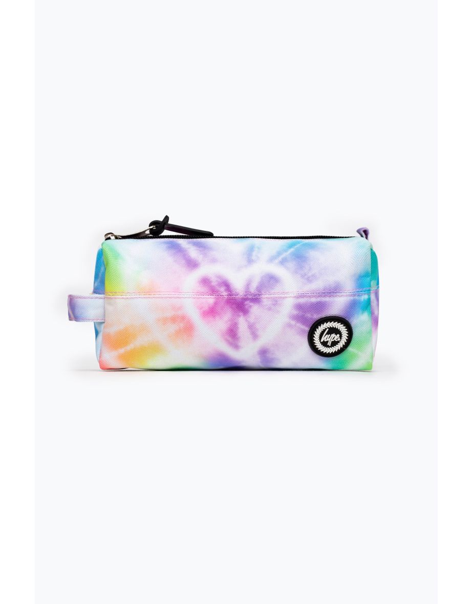 HYPE GIRLS MULTICOLOURED HEART TIE DYE PENCIL CASE