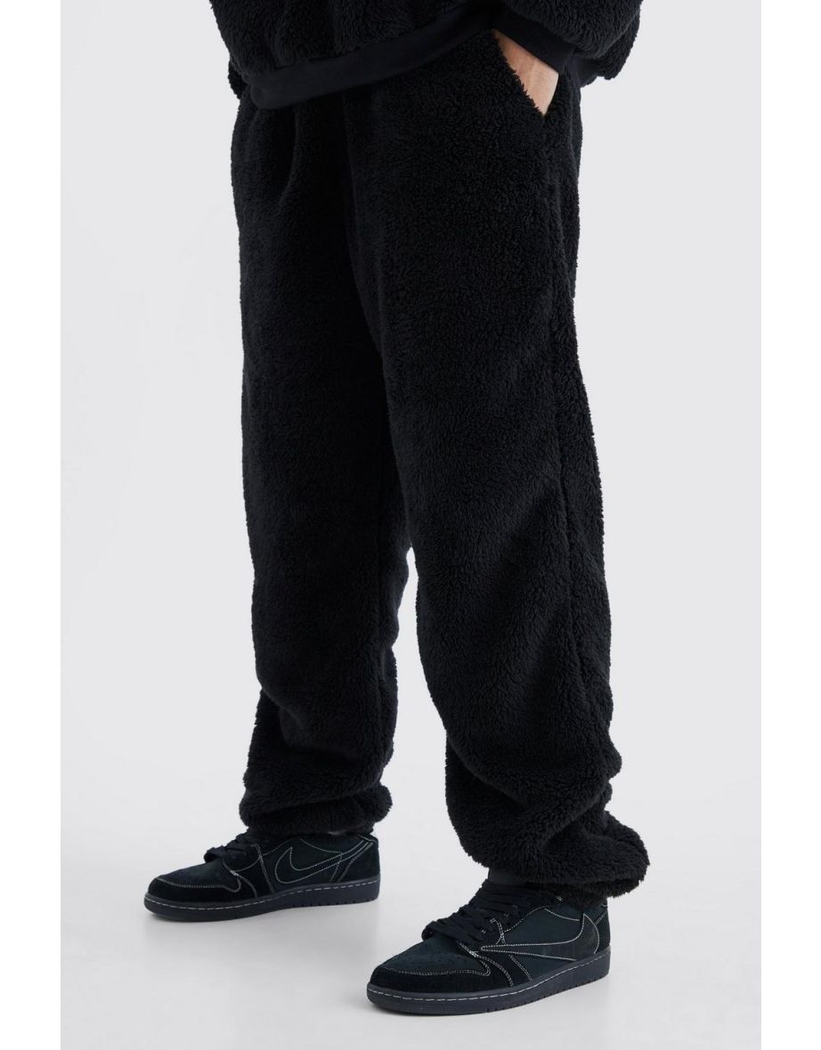 Black best sale borg joggers