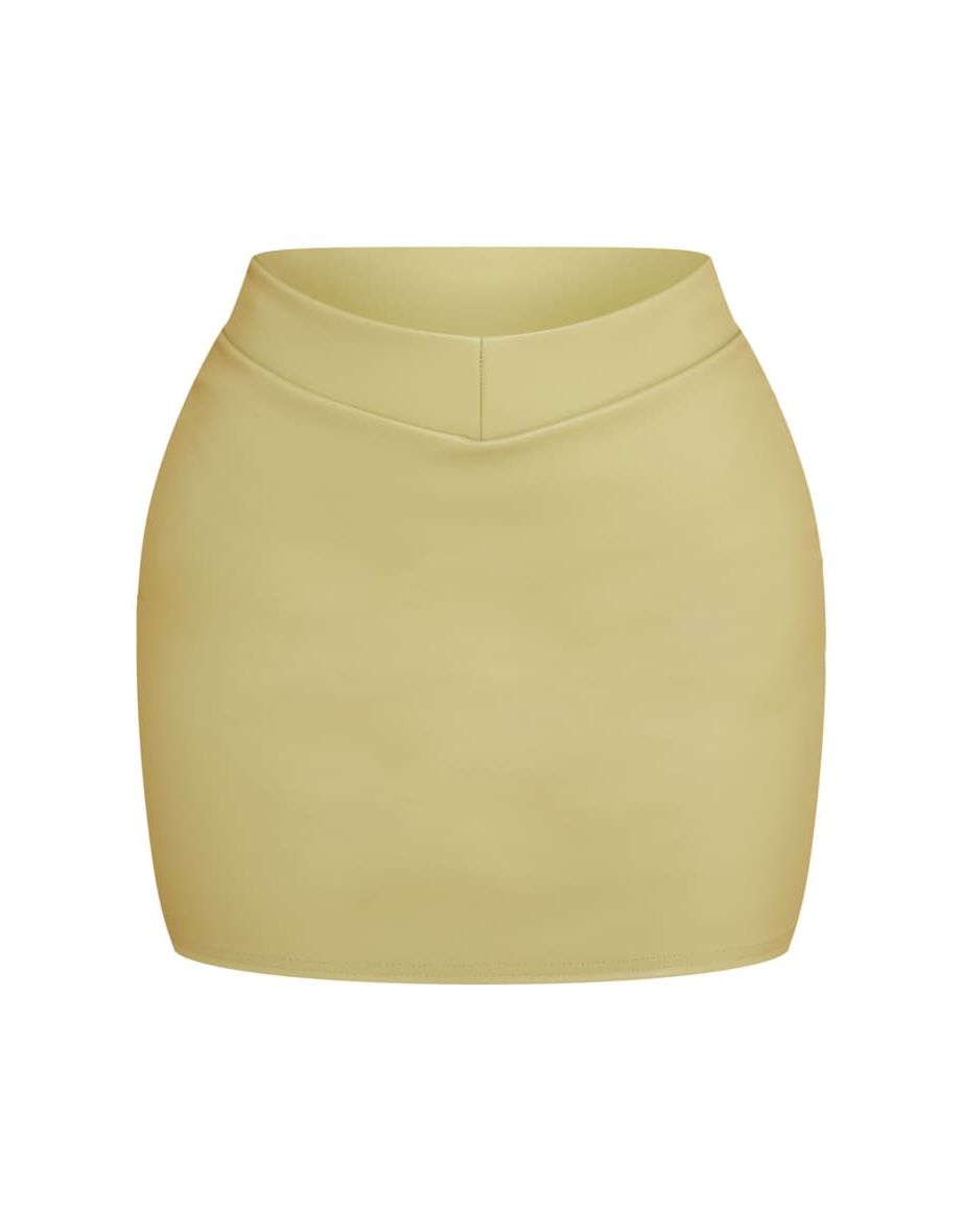 Petite Olive PU Mini Skirt - 5