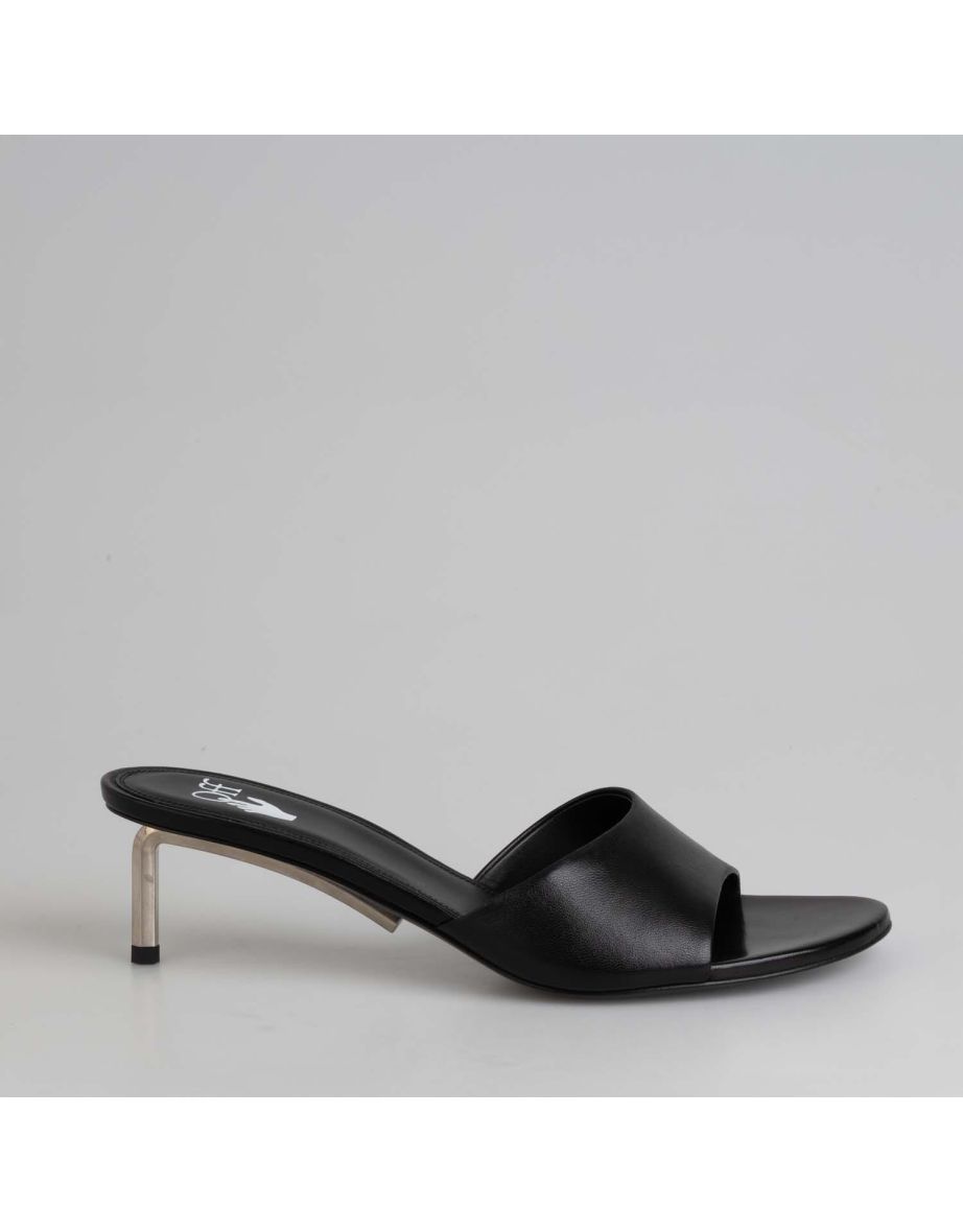Women's Off White Nappa Allen Pointed Mules in Black