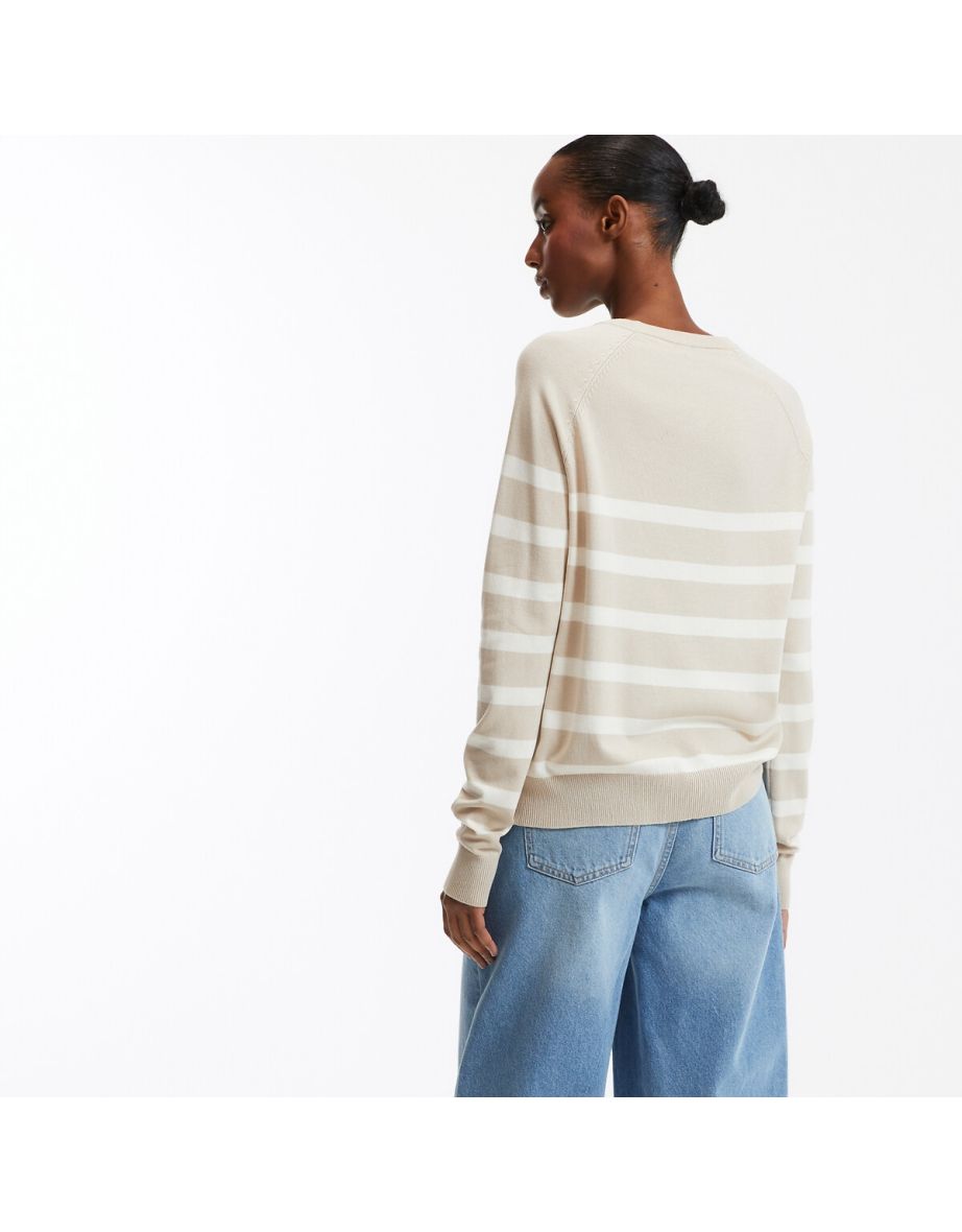 Striped Basic Jumper/Sweater with Crew Neck - 3