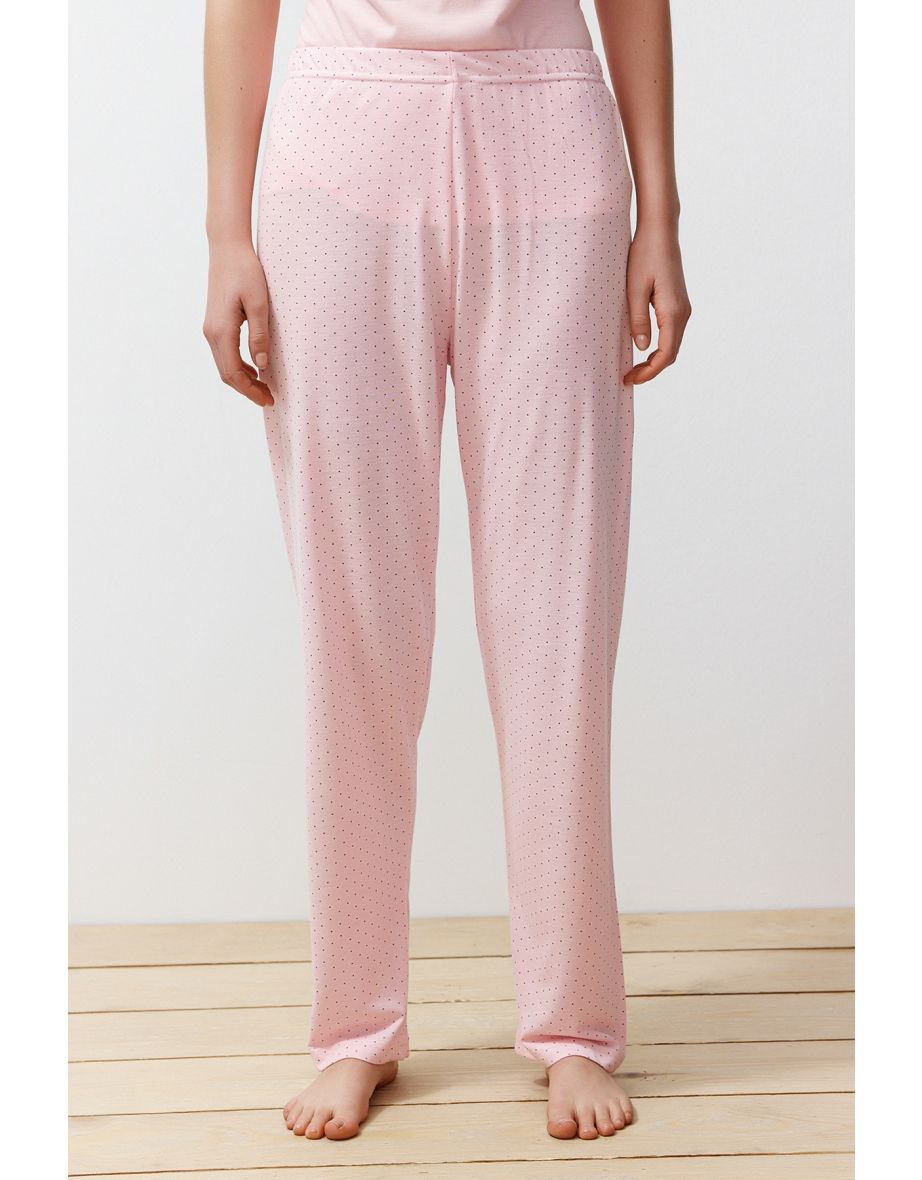 Powder Cotton Polka Dot Knitted Pajamas Set - 7