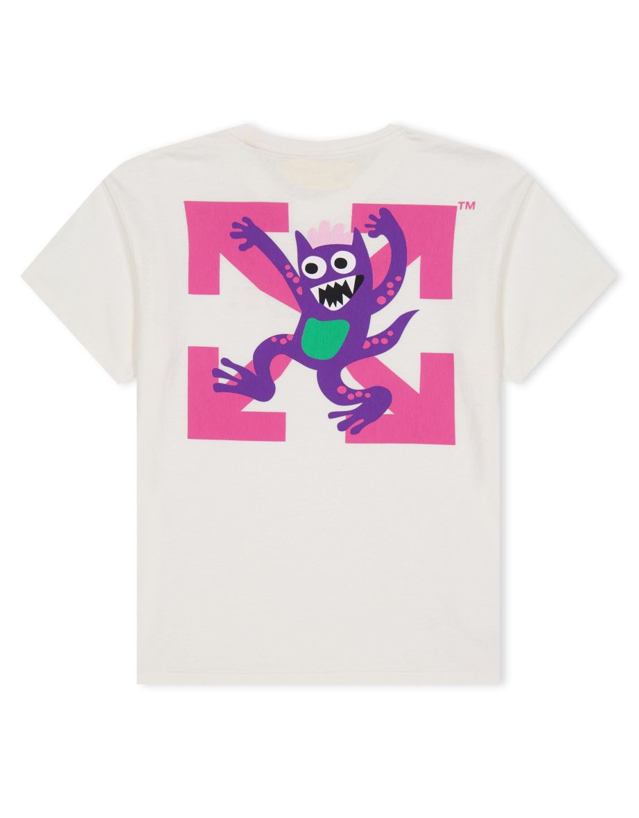 Girl's Off White Juniors Monsters T-Shirt in White - 1