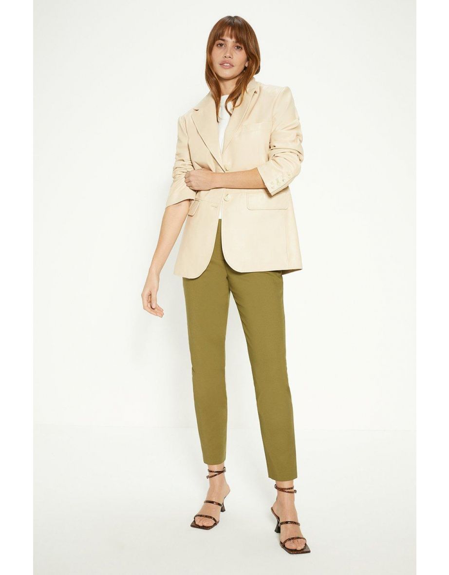 Cotton Sateen Tailored Slim Leg Trouser