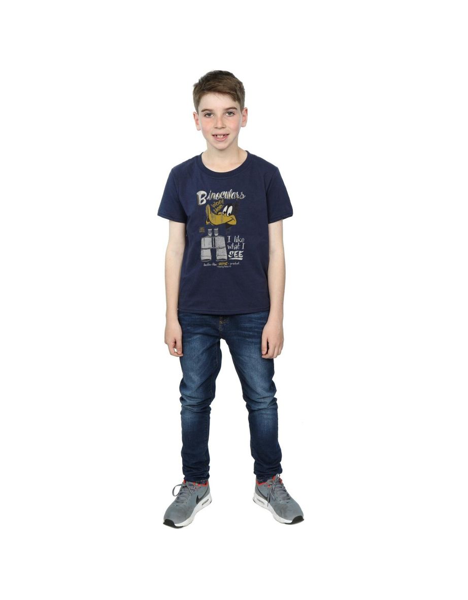 Looney Tunes Boys Daffy Duck Binoculars T-Shirt - Navy Blue - 3