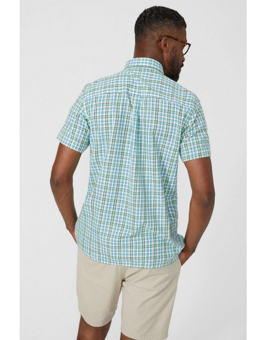 Textured Check Shirt - green - 3