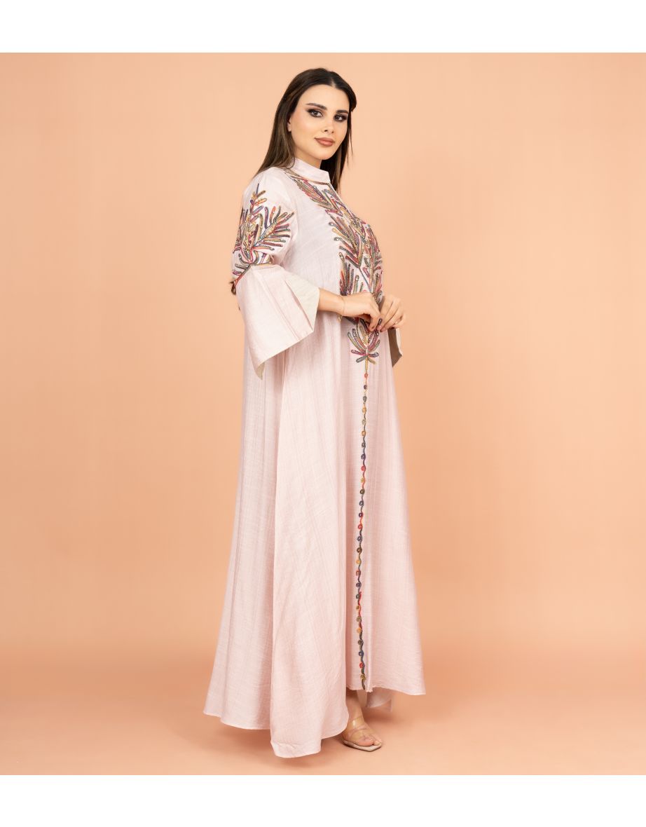 Crystal-Embellished Embroidered Jalabiya - 3