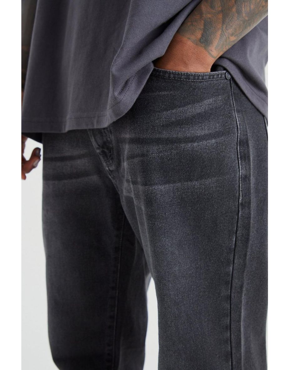 Relaxed Rigid Flare Jean - charcoal - 2