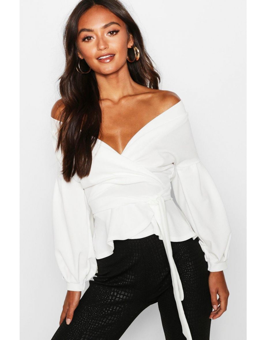 Petite Off The Shoulder Blouse - ivory