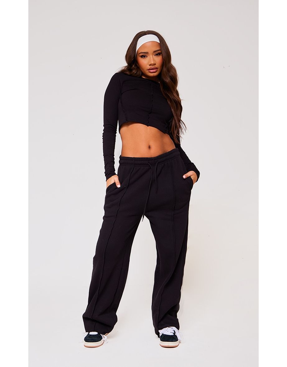 Petite black sweatpants sale