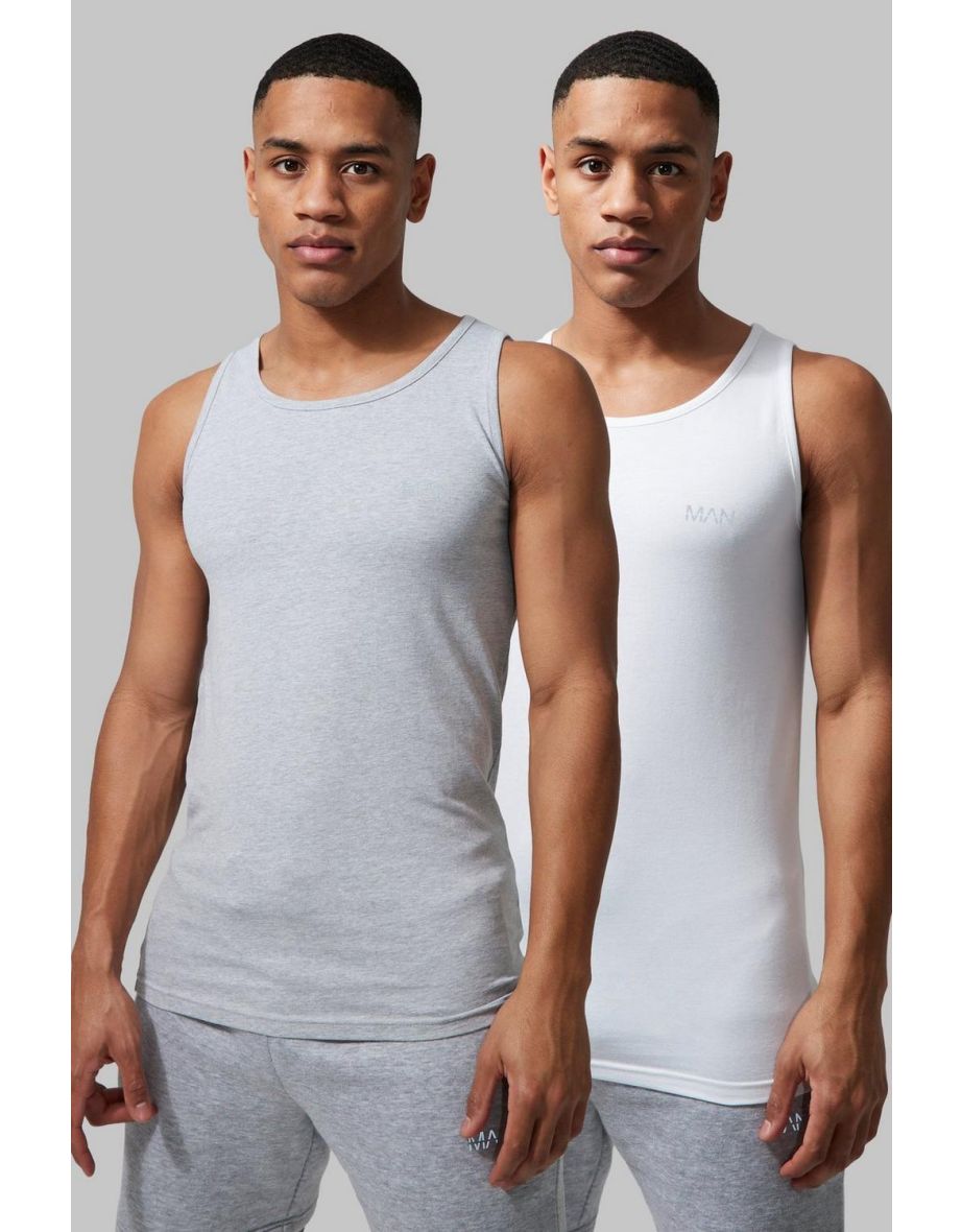 Man Active Gym 2 Pack Muscle Fit Vest - multi