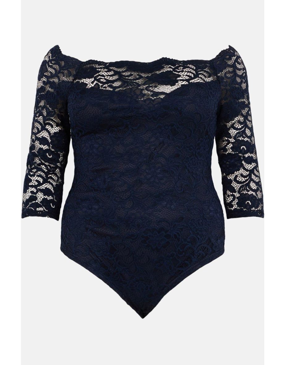 Curve Lace Bardot Bodysuit - 3