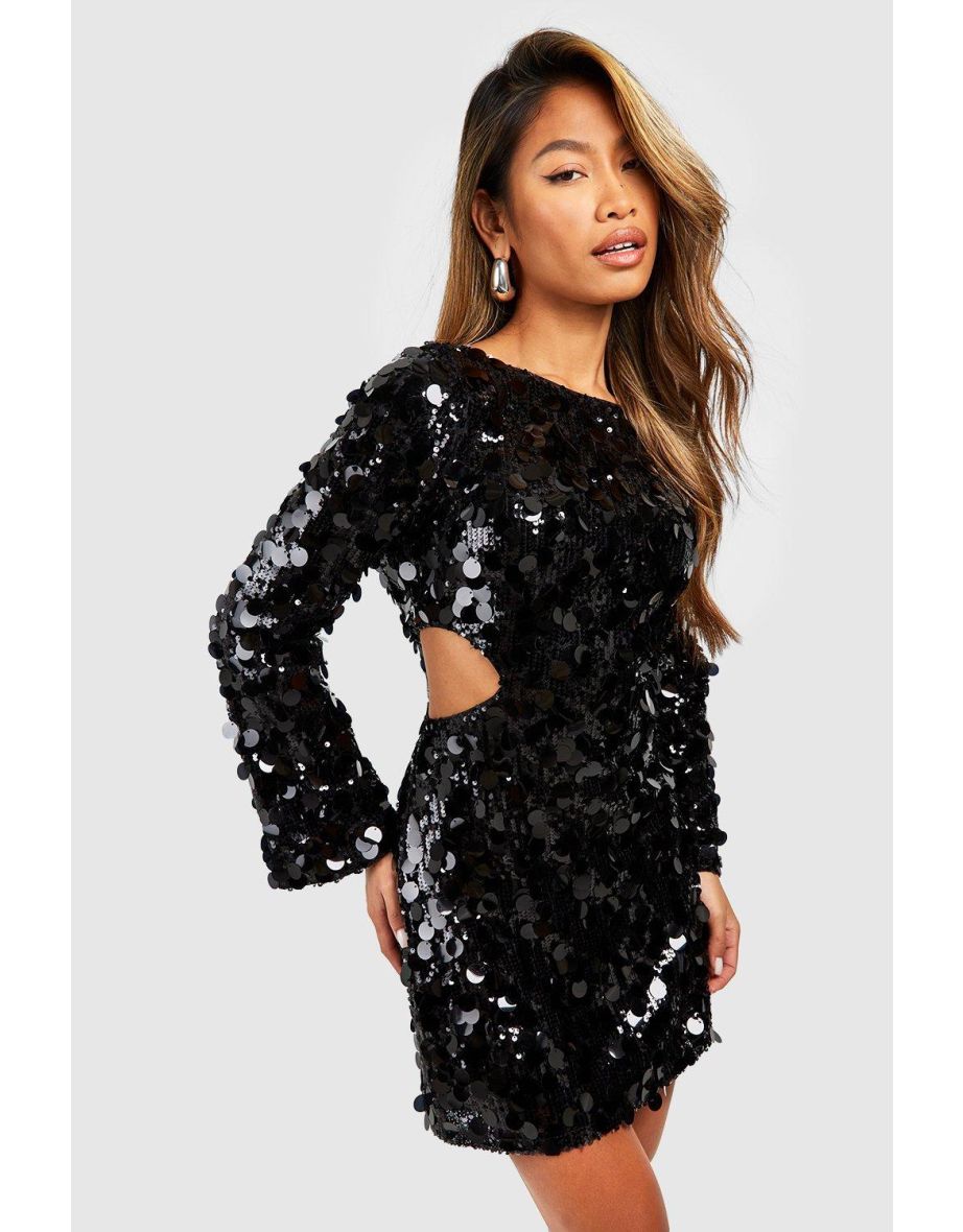 Boohoo black 2024 shift dress