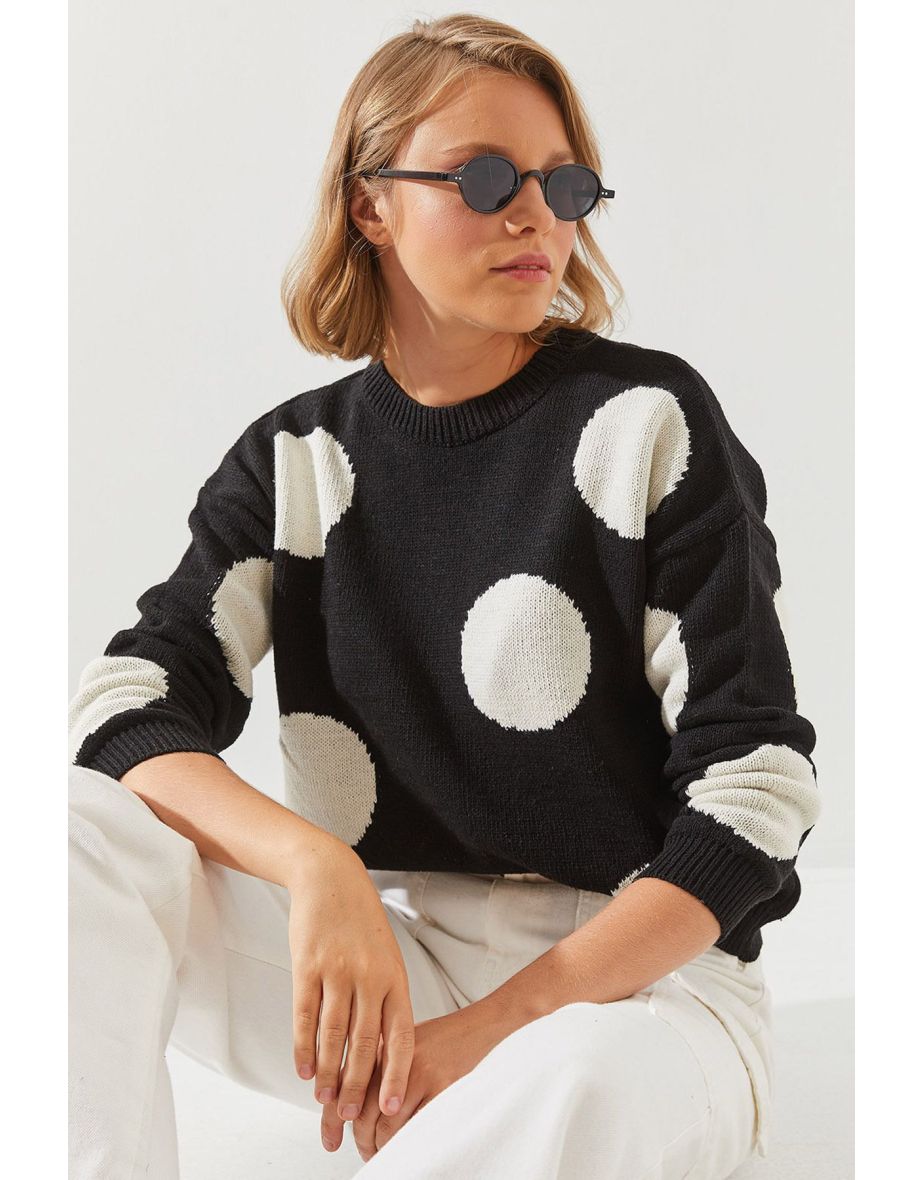 Women's Polka Dot Knitted Sweater