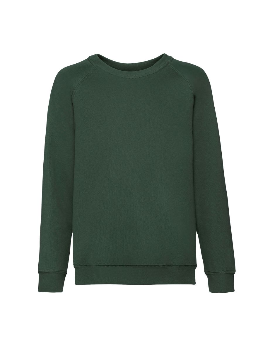 Fruit of the Loom Childrens/Kids Classic Raglan Sweatshirt - Bottle Green