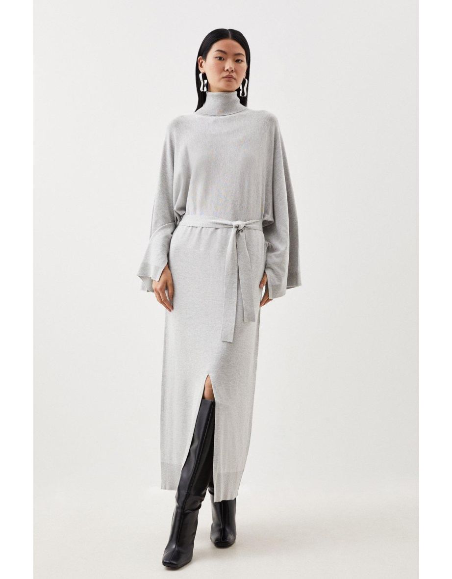 Karen Millen Grey Bodycon Maxi Jumper Dress
