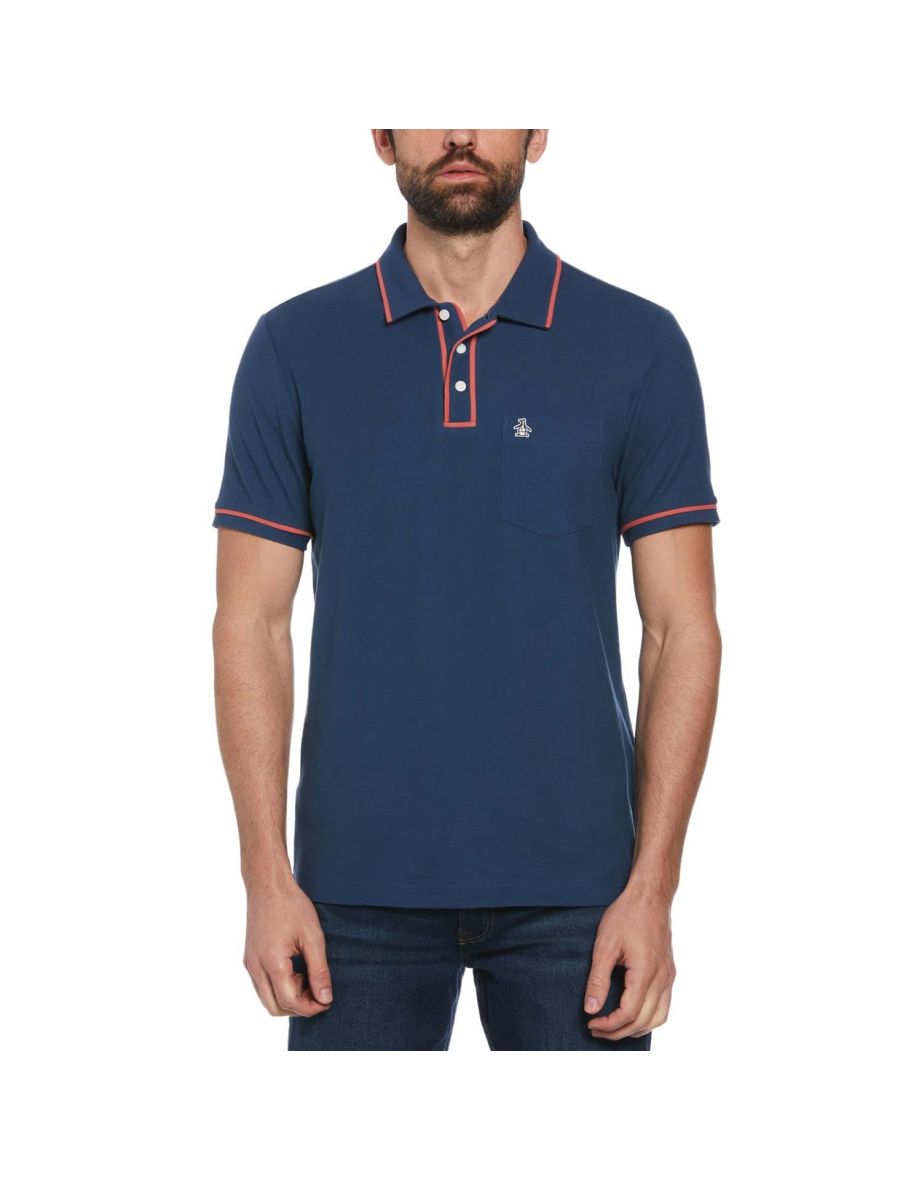 Men's Original Penguin Earl Original Pique Polo Shirt in Blue